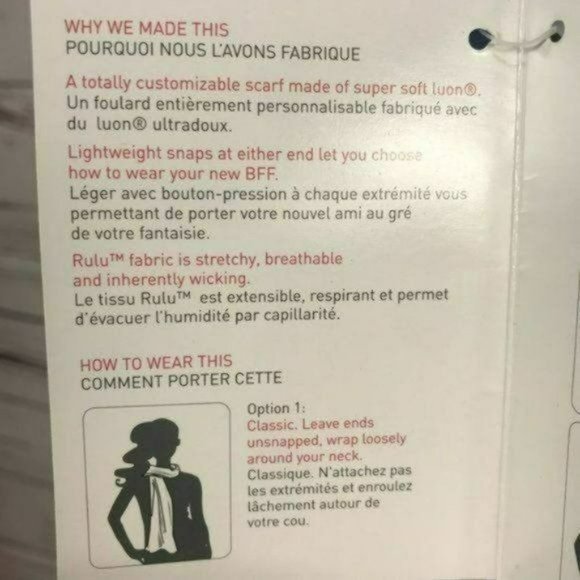 Lululemon Vinyasa Scarf Arrow Black and White Chevron, Brand New - Picture 9 of 10